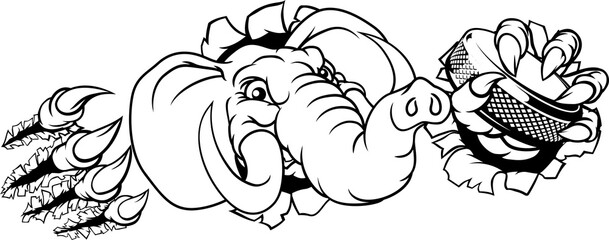 Elephant Ice Hockey Player Animal Sports Mascot