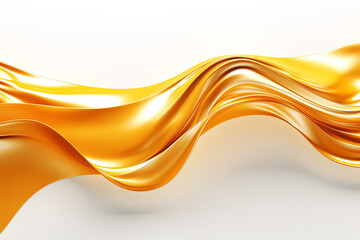 Golden abstract wavy liquid background. Generative Ai