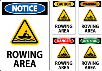 Water Safety Sign Warning - Rowing Area