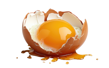 Delicate Yolk Embraces Messy Beauty on White or PNG Transparent Background