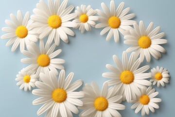 top view of daisy flowers generative ai