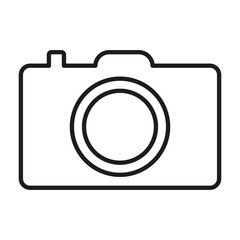 Modern camera line icon. Flash, snapshot, lens, film, lens, zenith, frame, model, landscape. Vector icon for business and advertising