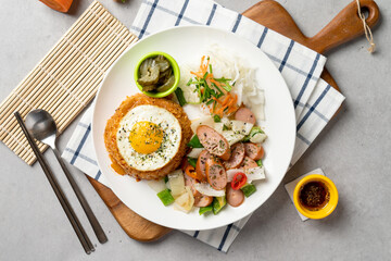 Kimchi fried rice, steak, Toshisal steak, fried rice, pork belly, Vienna, kimchi fried rice, carbonara, webfoot octopus, Fried shrimp. Fried shrimp