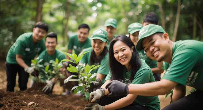 Tree Planting Trees People Environment Concept