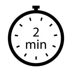 Timer 2 min line icon. Time, stopwatch, alarm clock, clock, run, second, speed, hour, minute, record, sport, cooking. Vector icon for business and advertising