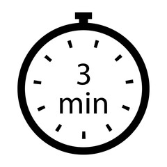 Timer 3 min line icon. Time, stopwatch, alarm clock, clock, run, second, speed, hour, minute, record, sport, cooking. Vector icon for business and advertising