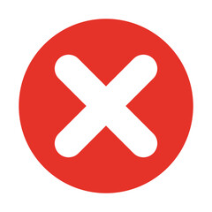 Cross line icon. Prohibition, button, cancel, return, back, decision, refusal, key, permission. Vector icon for business and advertising