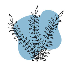 illustration of a branch with leaves abstract art