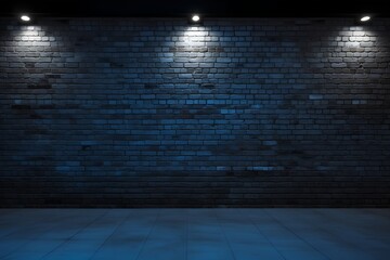 Blue Elegance: Enhancing Visuals with a Brick Wall Backdrop - obrazy, fototapety, plakaty