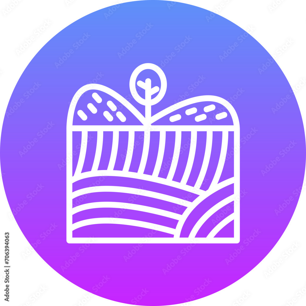 Sticker agriculture landscape icon