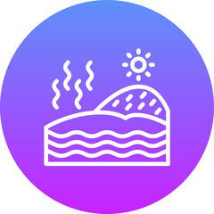 Fototapeta premium Hot Spring Landscape Icon