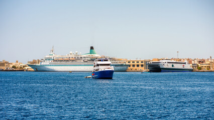 many ships in the Hkrgada Marina in the Red Sea