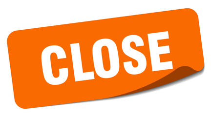 close sticker. close label