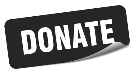 donate sticker. donate label