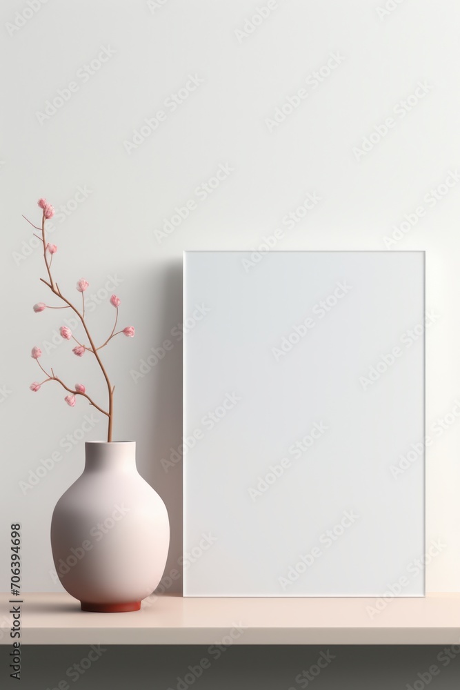 Poster embrace simplicity with an empty minimalistic mockup scene ai generated illustration
