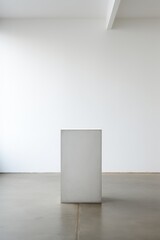 Empty pedestal in a minimalist art gallery space  AI generated illustration