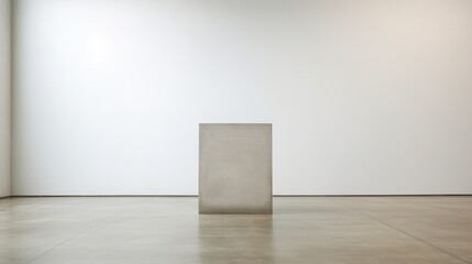 Empty pedestal in a minimalist art gallery space  AI generated illustration - obrazy, fototapety, plakaty