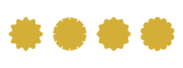 Collection of simple golden price labels. Tag shapes for discount offers