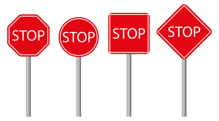 Set of stop sign line icon. Sign, signal, stop, tap, prohibition, brick, car, traffic light, traffic, parking. Vector icon for business and advertising - obrazy, fototapety, plakaty