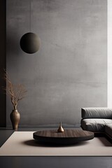 Minimalist faux setup with a bare central spot  AI generated illustration