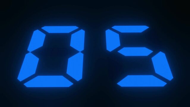 Digitaler Counter - 10 Sekunden Countdown, plakative  blau leuchtende 3D-Schrift, Zeit, Timer, Technologie, Z&auml;hlwerk, elektronisch, Anzeige, Fortschritt, Uhr, numerisch, LED, Rendering, 3D