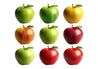 It is a basic image with apples of various colors and high utilization. generative ai