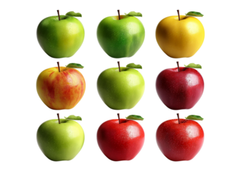 It is a basic image with apples of various colors and high utilization. generative ai
