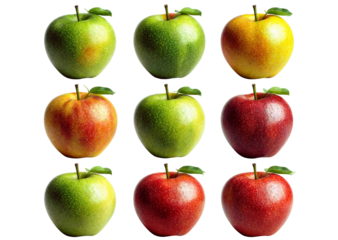 It is a basic image with apples of various colors and high utilization. generative ai