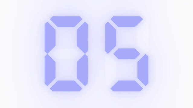 Digitaler Counter - 10 Sekunden Countdown, plakative hellblau leuchtende 3D-Schrift, Zeit, Timer, weiss, Technologie, Z&auml;hlwerk, elektronisch, Anzeige, Fortschritt, Uhr, numerisch, LED, Rendering, 3D