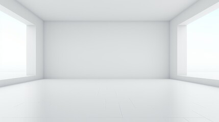 Pure white minimalist mockup centering on emptiness  AI generated illustration - obrazy, fototapety, plakaty