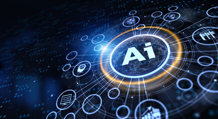 AI Artificial intelligence neural network deep machine learning concept.