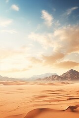 Sweeping vista of an empty desert scene  AI generated illustration