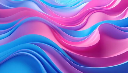 a 3D background characterized by elegantly flowing pink and blue waves, showcasing a perfect balance of serenity and vibrancy.