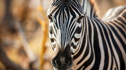 Zebra Close-up in wild nature