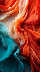 fabric silk texture blue and orange color