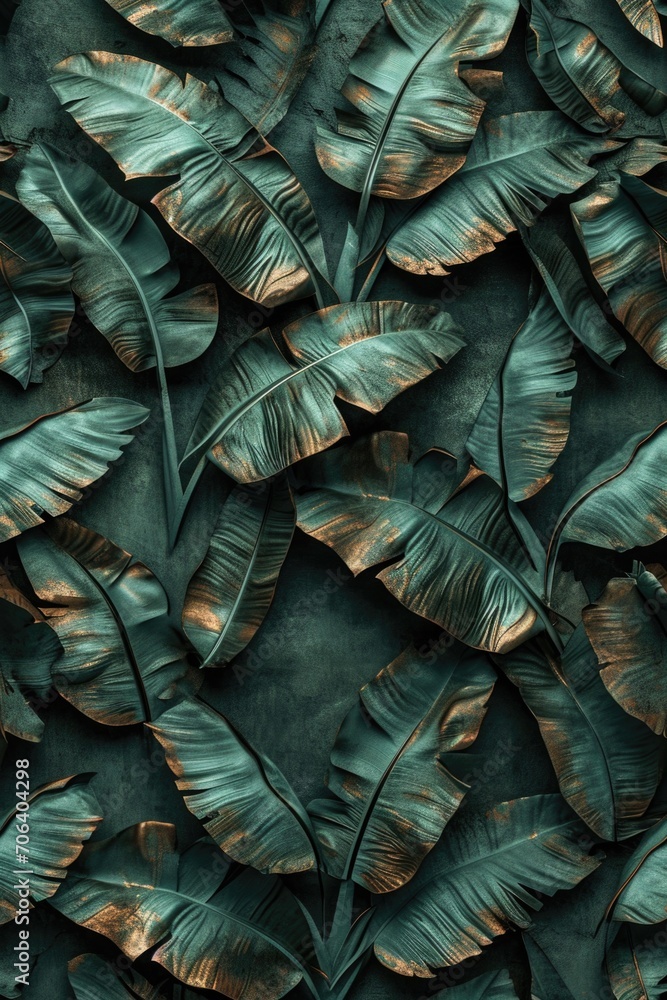 Poster a close-up view of a bunch of vibrant green leaves. perfect for nature-themed projects or to add a t
