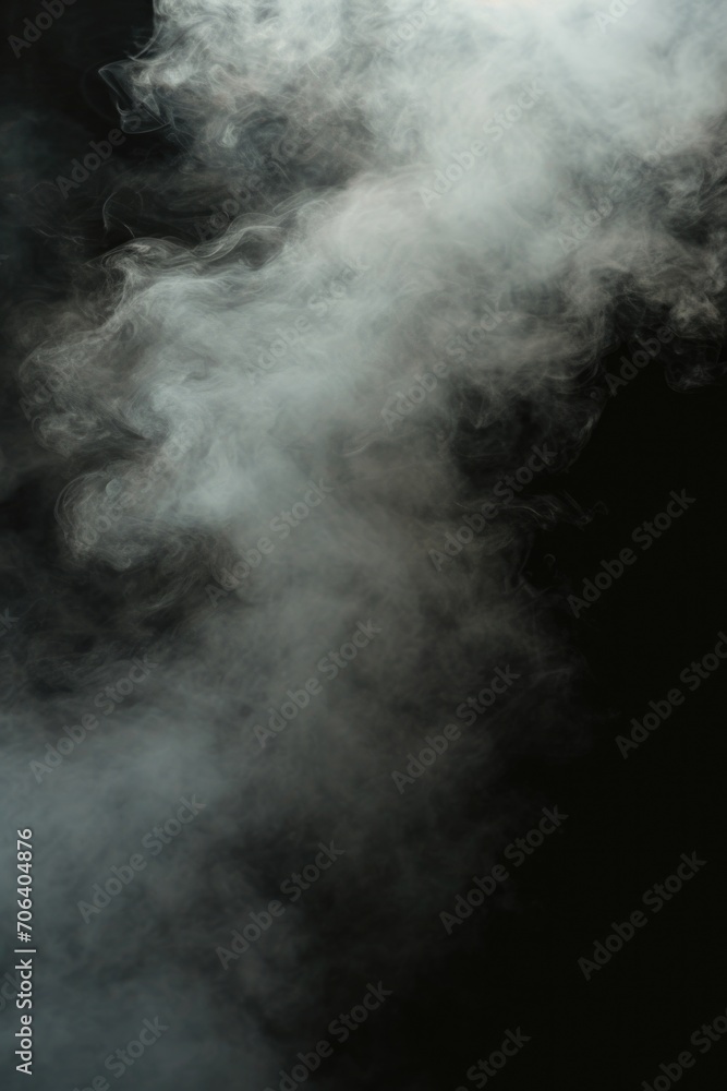 Poster smoke captured in a close-up shot on a black background. suitable for various uses
