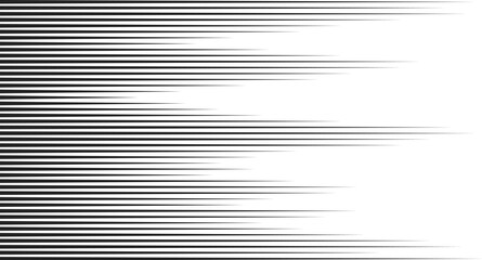 Anime style line background. Comics book frame speed lines. Monochrome manga super hero force movement layout. Simple geometric horizontal striped motion effect. - obrazy, fototapety, plakaty
