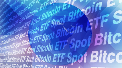 Obraz premium Digital money goes global with spot bitcoin etf and rotating world backdrop report on success of crypto currency as financial investment and digital asset on stock market and beyond