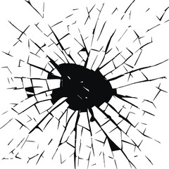 Obraz premium Broken glass vector texture, Cracked effect, Broken glass background vector illustration