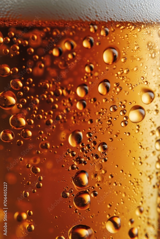 Poster a detailed close-up of a glass filled with golden beer. perfect for beer enthusiasts or pub-related 