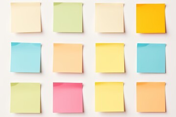 Colorful sticky notes on white background
