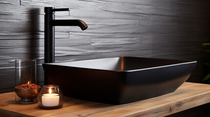 Contemporary Charm: Interior Design with a Black Vessel Sink