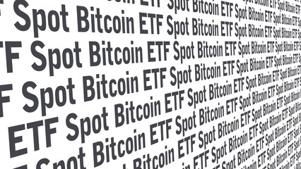 Etf spot bitcoin etf on white background is digital investment opportunity for investors to buy into rapidly growing crypto asset trend in financial market