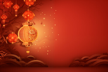 chinese new year template background dragon year