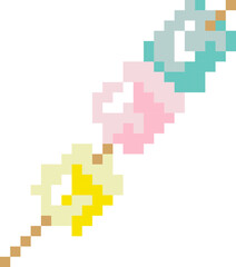 Dango cartoon icon in pixel style