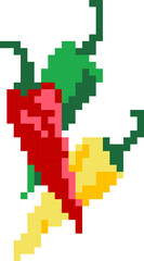 Chili cartoon icon in pixel style