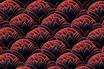 Coral repeated geometric pattern