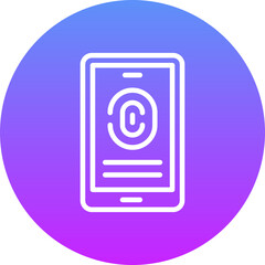 Mobile Fingerprint Lock Icon