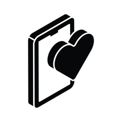 Take a look at this trendy isometric icon of romantic chat, love message vector